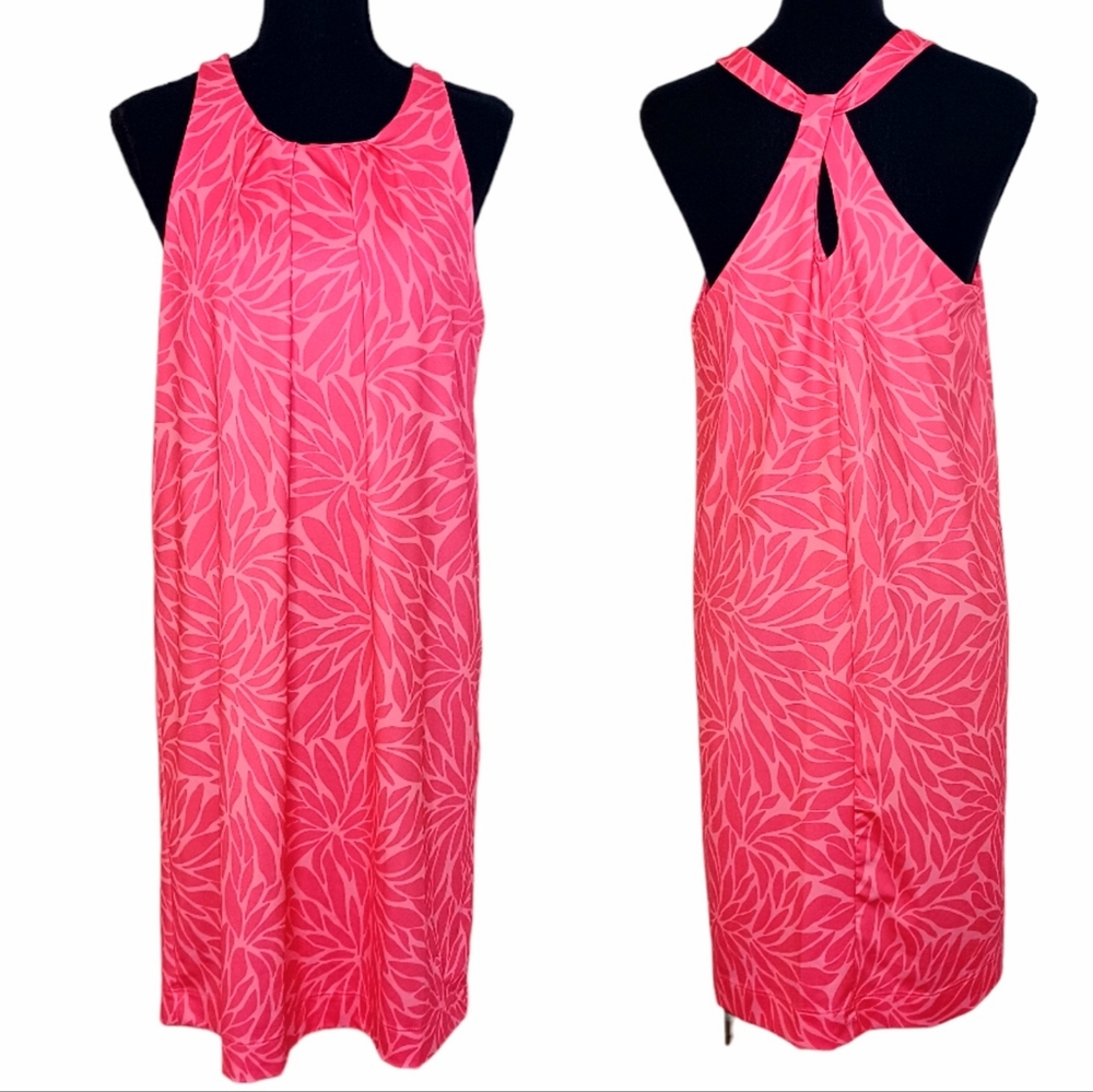 Vineyard Vines In Full Bloom Sankaty Swing Shift Dress Sz Med Pink UPF 50